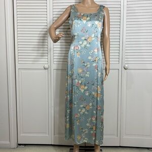 Vintage Laura Ashley Satin Silk Vintage Maxi Dress Size 8